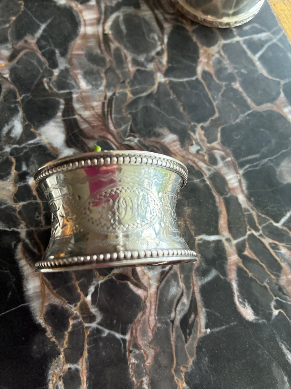 Sterling Silver Engraved napkin ring-
